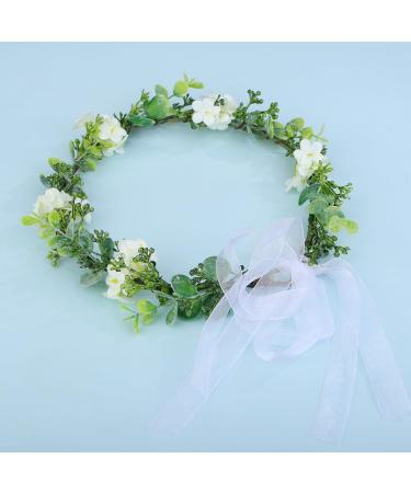 Boho Floral Headband - Wiwpar Green Leaf Garland Bridal Hair Wreath for Women & Girls | Perfect for Weddings Parties & Photos - Buy Online on GoSupps.com