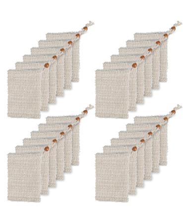 BUYGOO 30 Pack Soap Exfoliating Bag, Natural Soap Saver Hand Made Sisal Mesh Soap Bag Bar Soap Bag with Drawstring for Bath & Shower Use - Buy Online on GoSupps.com