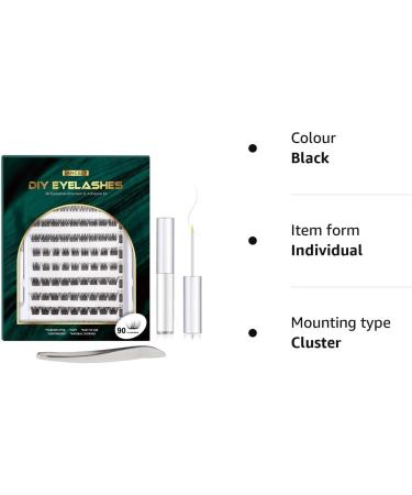Lanciley Individual Lashes DIY Extension Kit | 90 Pcs 5 Styles 10/11/12/13/14mm C CC D Curl Cluster Lashes | Natural Fluffy Wispy False Eyelashes with Glue & Tweezers Set - Buy Online on GoSupps.com