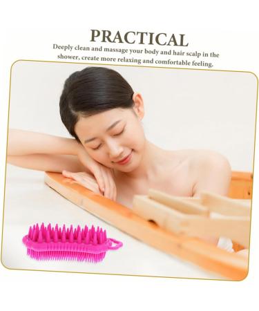Frcolor Silicone Shower Scrubber & Hairbrush 2-Pack Scalp Meridian Massage Tool for Body & Hair Care Perfect for Bathing & Washing - Buy Online on GoSupps.com