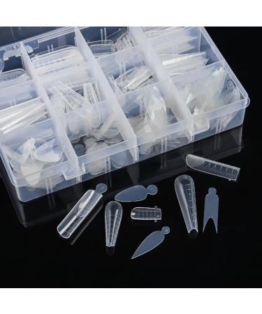 AJTUTUS Clear Full Cover Duals Form French Tip Stickers Gel Art Mold Artificial Tips for Extension - Buy Online on GoSupps.com