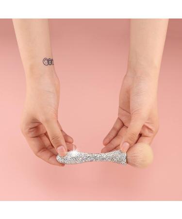 AsAlways Shiny Rhinestone Portable Makeup Brush Bling Crystal Professional Face Cosmetics Blending Liquid Foundation Powder Concealer Beauty Tool(Silver) - Buy Online on GoSupps.com