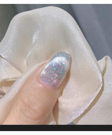 VERONNI Reflective Diamond Cat Eye Gel Nail Polish - Silver Glitter Bungee Nail Gel E-01 - Buy Online on GoSupps.com