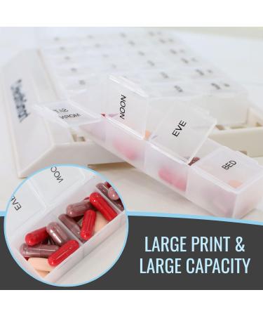 HealthSmart Weekly Pill Organizer - 3 Times a Day Medicine Organizer for Morning Noon Evening & Night - Travel Pill Organizer with Storage Tray - Clear (Pack of 1 - Buy Online on GoSupps.com