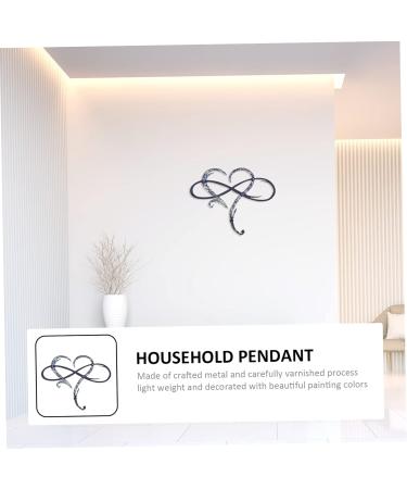 DEARMAMY 1pc Pendant Ornament Home Decor Home Heart Hanging Decor Wall Art Heart Wrought Iron Wall Decoration 30x26cm Silver - Buy Online on GoSupps.com