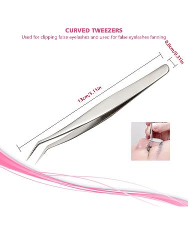 Professional Eyelash Extension Tweezers Kit with Eyebrow Scissors - Stainless Steel Tools Set in Storage Box - Buy Online on GoSupps.com