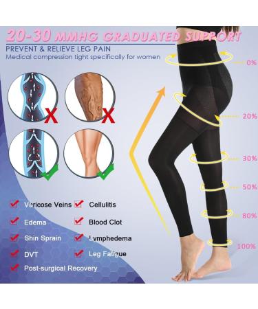 Beister Medical Compression Tights 20-30mmHg for Women & Men - Black XL - Buy Online on GoSupps.com