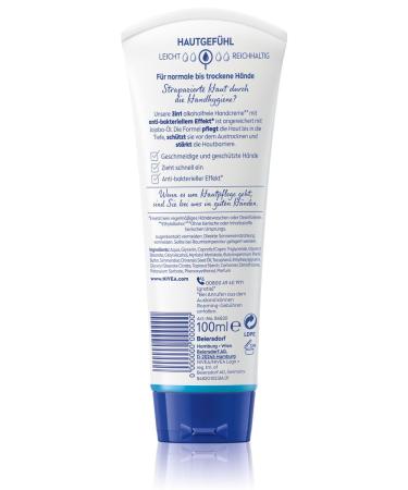 Nivea 3in1 Care & Protect Hand Cream - Intensive Jojoba Oil Formula for Normal to Dry Hands | Anti-Bacterial Moisturizer (100 ml) - Shop Internationally - Buy Online on GoSupps.com