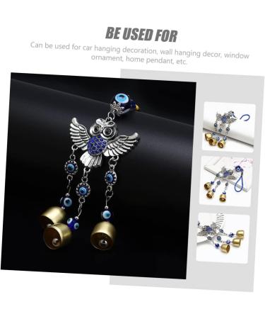 DOITOOL 1pc Owl Pendant Home Accents Decor Car Decoration Hanging Home Wall Ornament Beadwork Devil Eye Yoga Blue 25x6.8cm - Buy Online on GoSupps.com