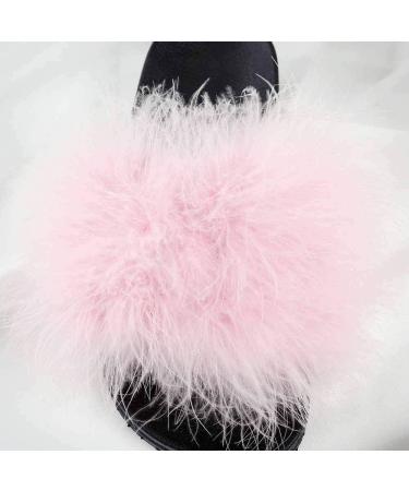 Sliders for Women Women Fur Slippers Comfortable Soft Winter Warm Home Slipper Fashion Faux Fur Furry Flops Plush Shoes Fluffy Woman for Indoor Outdoor Fashion Sandals (A 25.5CM) (A 24CM) - Buy Online on GoSupps.com