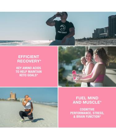 Honey Badger BCAA Amino Acids Powder - Vegan Keto Pink Lemonade | Electrolytes for Hydration & Recovery | Sugar Free & Paleo - 30 Servings - Buy Online on GoSupps.com