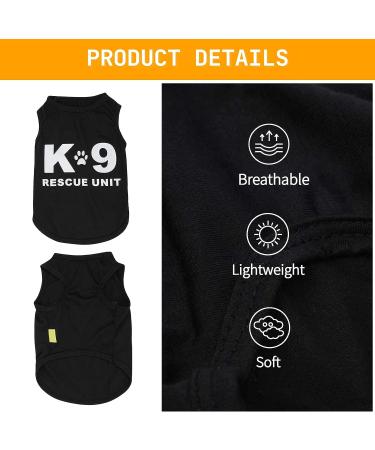 YIKEYO X-Small Dog Shirts 4PC Pack - Black Security Boss K9 Unit FBI - Puppy Clothes for Boys - Chihuahua Summer Outfits - Buy Online on GoSupps.com