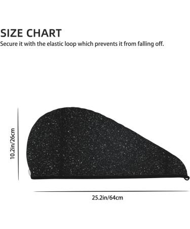 Hair Towel Wrap | Quick-Drying Turban with Button | Black Glitter Hair Drying Towel - Buy Online on GoSupps.com