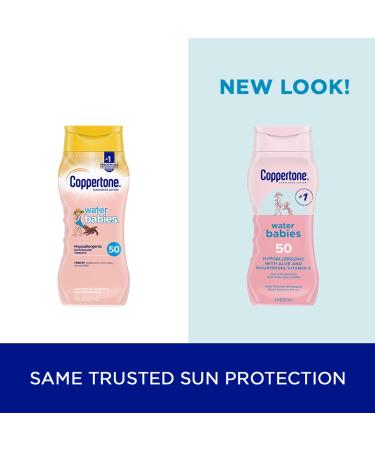 Coppertone WaterBabies Baby Sunscreen Lotion SPF 50 Hypoallergenic Sunscreen for Babies Water Resistant Pediatrician Recommended 8 Fl Oz Bottle (Pack of 2) 8 Fl Oz (Pack of 2) - Buy Online on GoSupps.com