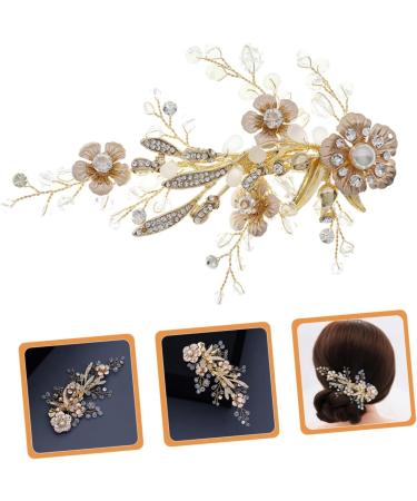 Beaupretty Gold Hair Pin Crystal Headgear vintage Zinc alloy temperament copper wire bride flower hairpin girls hairpin crystal headpiece women's hair s hairpin frosted side Hair - Buy Online on GoSupps.com