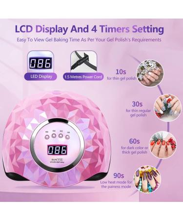 220W LED UV Nail Dryer Lamp with Sensor & LCD Display | Professional Gel Nail Lamp for Fingernails & Toenails | 4 Timer Settings | Suitable for All Gel Types - International Shipping - Buy Online on GoSupps.com