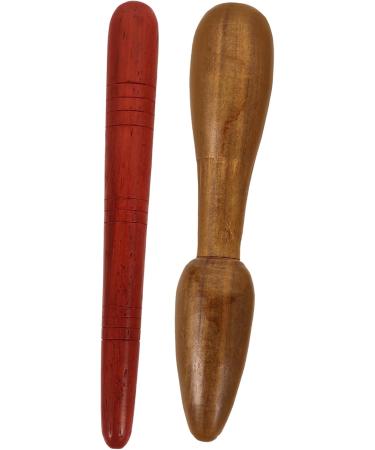 6-Piece Wooden Massage Stick Set - Muscle Scooter Hand Massager Reflex Zone Tools & Acupuncture Rods for Relaxation - Buy Online on GoSupps.com