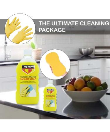x2 500ml Bartoline sugar soap for walls |cleaning products| All purpose floor cleaner liquid Surface degreaser sugar soap| Comes with durable rubber gloves large cleaning sponge by Ditch Products - Buy Online on GoSupps.com