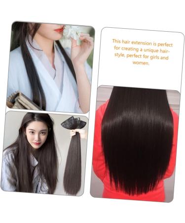 PLAFOPE Piece Long Straight Hair Wig Hair Extensions Clip in Wig Hair Extensions Hair Extensions for Women Artificial Hair Women Hair Extensions Long Straight Hair Extensions False Hair 55X15CM Black - Buy Online on GoSupps.com