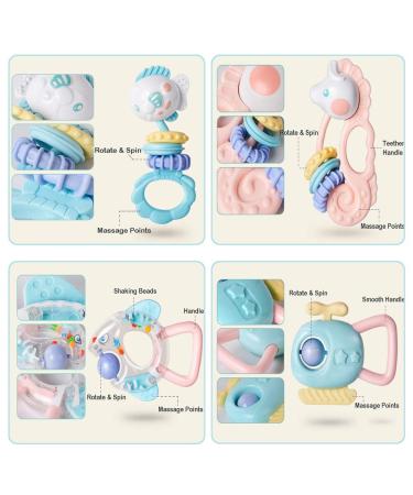 WISHTIME Baby Rattles Teether Toy Set - 8 Piece Newborn Musical Toy Set for Early Education and Development | Perfect Christmas Gift for Infants - Buy Online on GoSupps.com