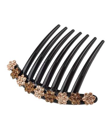 Chic Rhinestone Flower Hair Accessories | Champagne Hair Comb & Clips for Glamorous Styling - Buy Online on GoSupps.com