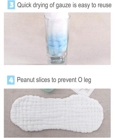 Happy Cherry Washable Cotton Diaper Inserts - 12 Reusable Baby Diapers (10 White + 2 Extra) | Eco-Friendly International Shipping - Buy Online on GoSupps.com