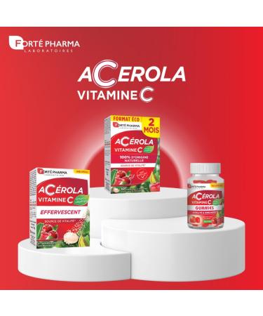 Fort Pharma - Acerola | Natural Vitamin C Chewable - Vitality Food Supplement | 60 Chewable Tablets - Delicious Red Fruit Fl - Buy Online on GoSupps.com