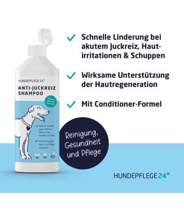 Natural Dog Shampoo for Itching | 3-in-1 Fur Shine & Conditioner | Mite Flea & Fungus Support | 500ml - Safe for Dogs Cats & Puppies - Buy Online on GoSupps.com