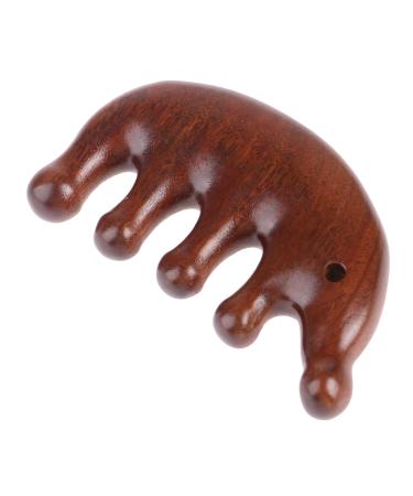 Hedgehog meridian massage comb five teeth wide tooth comb for head scalp face body massage natural sandalwood massage device acupressure tools gift for women men thickened sandalwood