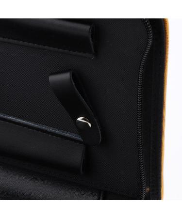 Leather Scissors Salon Hair Barber Shear Hairdressing Holder Pouch Case Bag Simple Classical Style Double Layered Design - Yellow 26 x 17cm - Buy Online on GoSupps.com