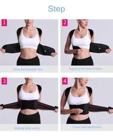 Waist Trainer Adjustable Posture Corrector Back Support Invisible Shoulder Back Brace Lumbar Spine Waist Cincher(Small) Small Black - Buy Online on GoSupps.com