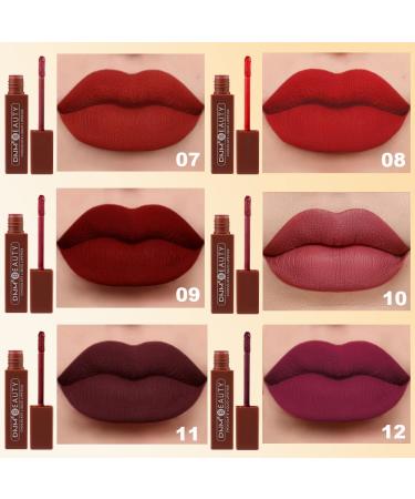 6-Piece Dark Red Black Matte Liquid Lipsticks Set | Long Lasting 24-Hour Waterproof Lip Stain | Original DNM Matte Lipstick for Black Women - 0.96 Fl Oz - Buy Online on GoSupps.com