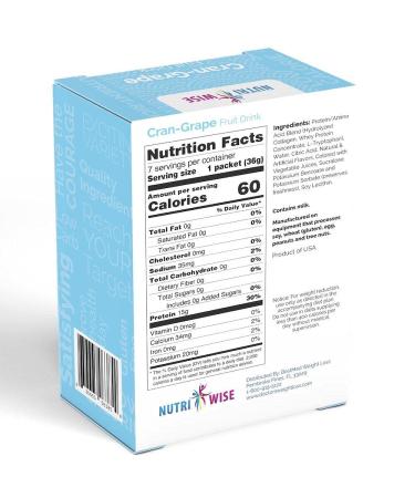 NutriWise Cran-Grape High Protein Diet Drink - Low Calorie, Low Fat (7/Box) - Buy Online on GoSupps.com