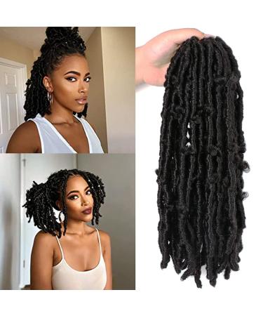 Butterfly Locs Crochet Hair 30.5 cm Short Bob Distressed Locs Pre Looped Faux Locs Crochet braids Hair extension Black Butterfly Loc Hair for Black Women 7 Packs 12 Inch (7 Packs) 1b