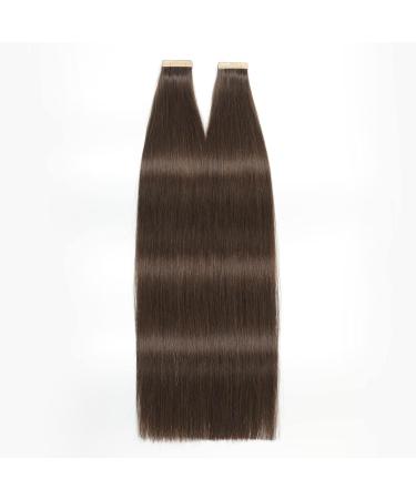 Hotlulana 24 Dark Brown Tape-In Hair Extensions - 100% Real Hair 40pcs Skin Weft Invisible & Natural Look - Buy Online on GoSupps.com