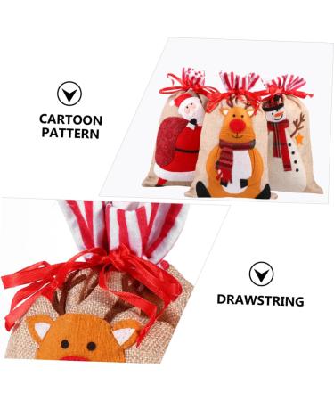 KOMBIUDA Party Snack Pouch 3 Pcs Christmas Storage Bag Candy Bags Holiday Treats Pouch Christmas Drawstring Bag Christmas Bag 30X18CM Assorted Color - Buy Online on GoSupps.com