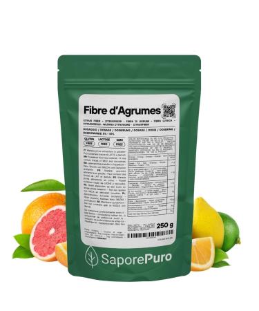 SaporePuro Citrus Fiber 250g - Food Fiber - Natural Thickener, Emulsifier and Stabilizer - Ideal for Ice Cream, Sauces, Chees