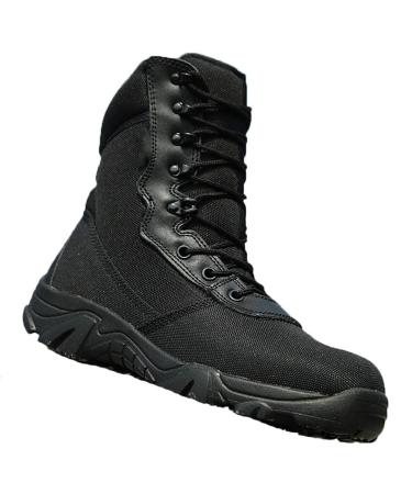 DESNBOOTS Outdoor Hiking Sneakers Men Military Tactical Waterproof Camping Trekking Boots Climbing Camo Shoes Black 7