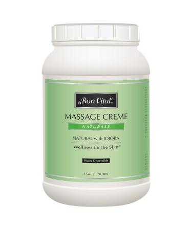 Bon Vital' Naturale Massage Crme, Professional Massage Therapy Cream with Natural Ingredients for Earth-Friendly & Relaxing Massage, Full Body Daily Moisturizer for Smooth Skin, 1 Gal, Label may Vary 1 Gallon