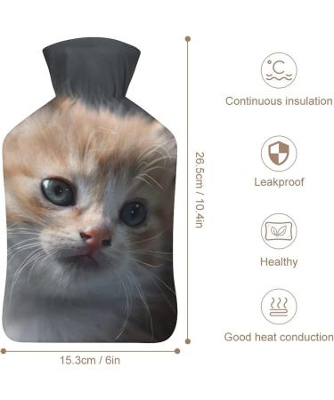 Cute Cat Hot Water Bottle with Plush Cover | Hand Warmer for Adults & Kids | 26.5x15.3cm - International Shipping Available - Buy Online on GoSupps.com
