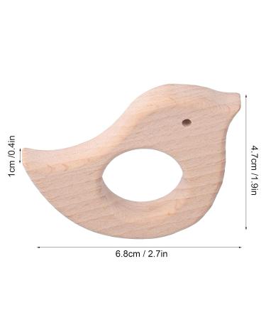 Beech Wooden Bird Teething Toys Set for Natural Pain Relief - 5 Pcs DIY Baby Teether Handiwork Accessory - Buy Online on GoSupps.com