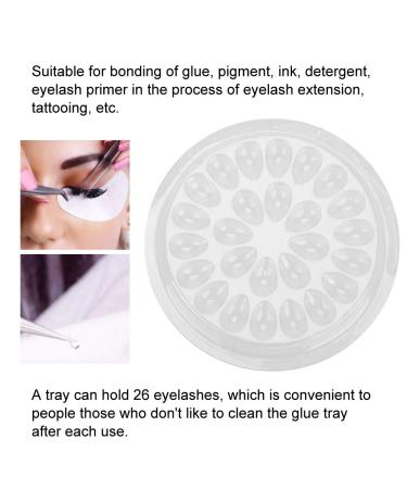 Buy 50pcs Disposable Eyelash Glue Holders - Transparent Flower Shape Adhesive Pads for Eyelash Extensions - International Shipping Available - Buy Online on GoSupps.com
