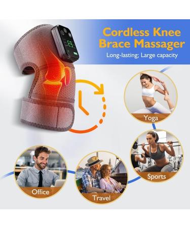 Buy Cordless Heated Knee Massager - 3 Vibration & Heating Modes for Pain Relief | International Shipping Available - Buy Online on GoSupps.com