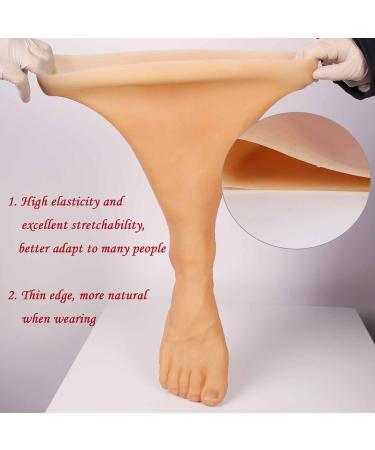 CRODRES Realistic Men Silicone Foot Mask - Prosthetic Artificial Feet Sleeve for Halloween Cosplay - Buy Online on GoSupps.com