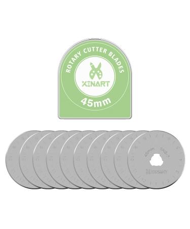 XINART 45mm Rotary Cutter Blades for Fiskars/OLFA/Cricut/Nicapa Rotary Cutter Replace Blades for Crafts Quilting Scrapbooking Sewing (10PACK-TriangleHole Blades 45mm Non-titanium plating) M 10PACK-TriangleHole Blades 45mm Non-titanium plating