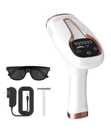 Laser Hair Removal IPL Device for Women and Men - Permanent Painless Hair Remover for Face & Body - 999,999 Flashes - White Gold - Buy Online on GoSupps.com