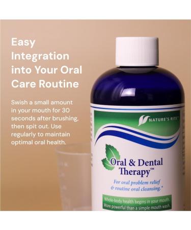 Nature's Rite Oral and Dental Therapy - Mouthwash for Fresh Breath and Healthy Gums - All Natural Oral Care Solution - Polysorbate 20 Silver Colloid Peppermint Oil - 236 ml - Buy Online on GoSupps.com