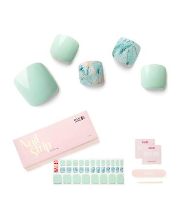 Shop Nailog Semi Cured Gel Nail Strips - Glossy Summer Breeze Toenail Polish Wraps (32 Pcs) - Perfect for At-Home Pedicures - Buy Online on GoSupps.com