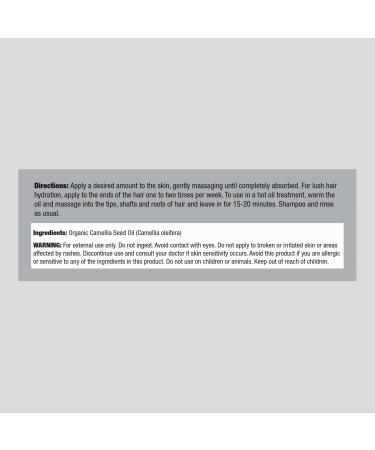 Buy Piping Rock Organic Camellia Seed Oil | 2 fl oz Moisturizer for Hair & Skin | Paraben & SLS Free | International Shipping Available - Buy Online on GoSupps.com