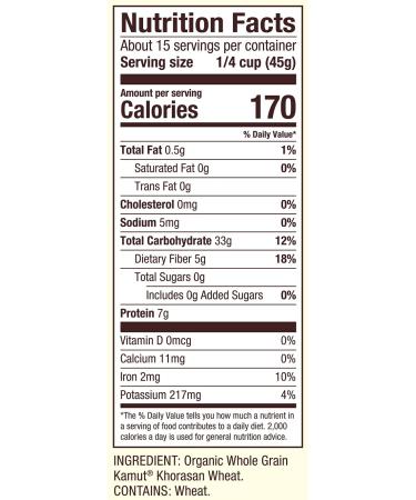 Bob's Red Mill Organic Kamut Khorasan Wheat Berries 24 oz - Pack of 4 | Whole Grain Superfood - Buy Online on GoSupps.com